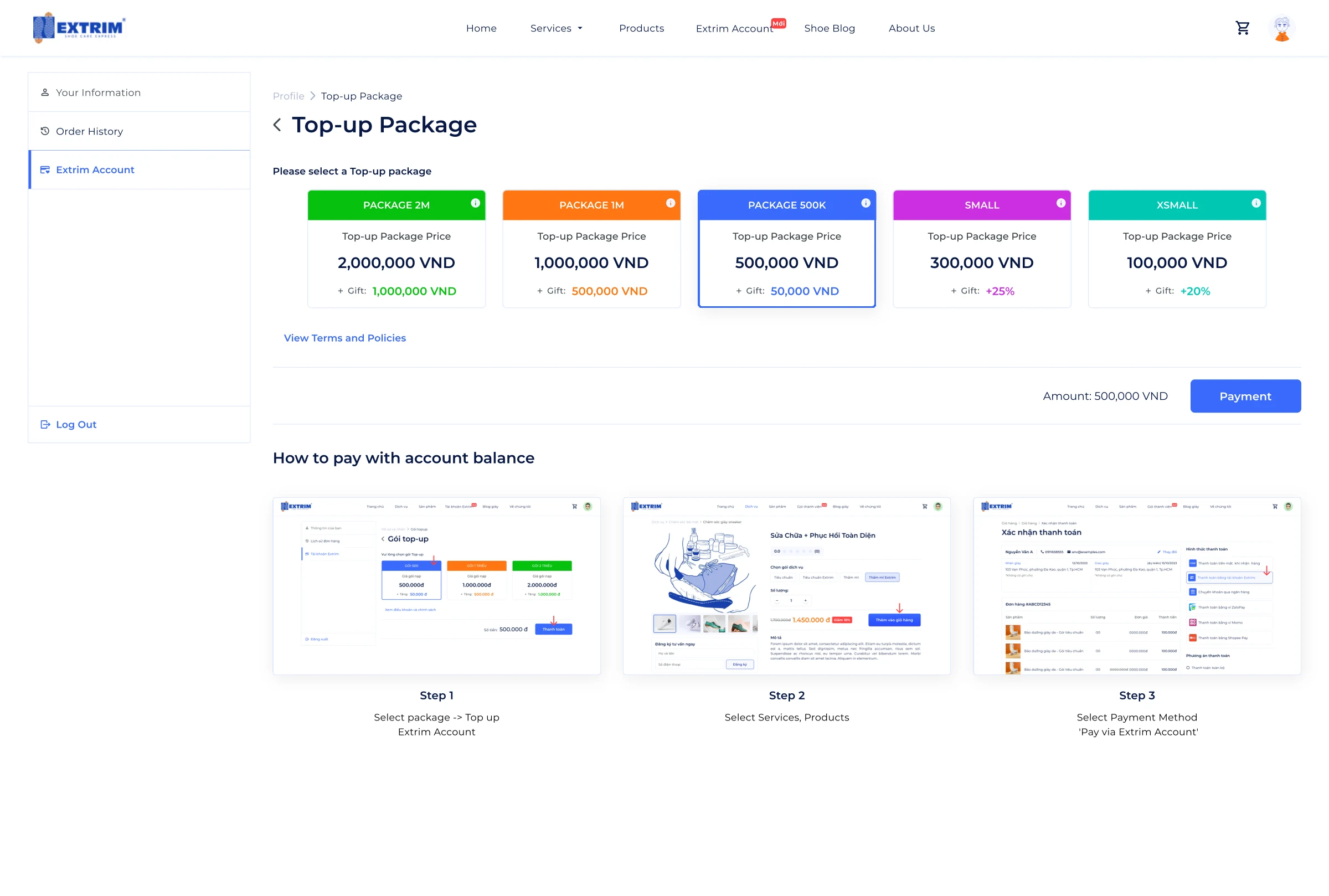 Top-up wallet UI — wallet balance + recent transactions on the left, top-up flow with promotion mechanic on the right